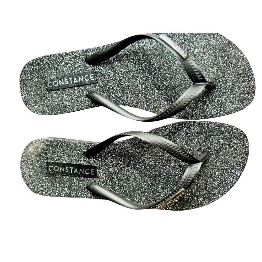 Constance Black Glitter Flip Flops | 5.5 | Popular Brazilian Brand